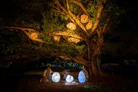 The ‘Flow States’ artwork co-created by CDU Visual Arts Lecturers Melanie Robson and Dr Kate Murphy (aka Ellis Hutch) was one of ten installations showcased in a premier outdoor art exhibition in Brisbane last week.