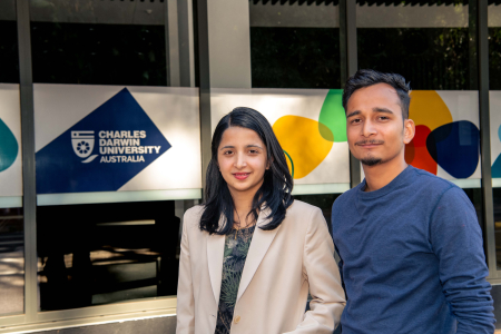 Supported by human rights organisation Maiti Nepal since their childhood, Madhu Regmi and Yuvraj Pokhrel have each received a full scholarship to study at Charles Darwin University.