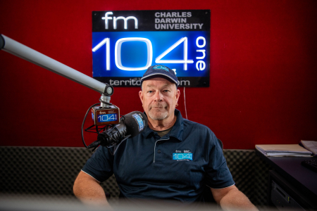 Volunteer Mark Stringer captivates listeners with his unique blend of blues music knowledge and passion on the airwaves of Charles Darwin University (CDU)’s community radio station Territory FM.