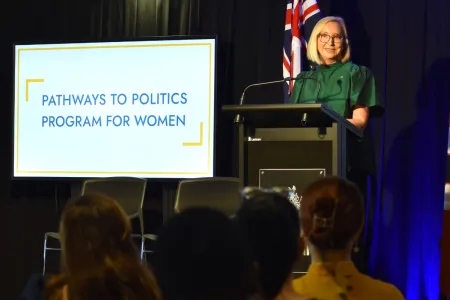 The Honourable Vicki O’Halloran AO during the 2023 Graduation Day. 
