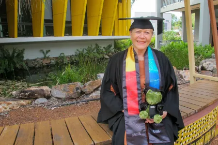 Larrakia elder and CDU design graduate Yvonne Odegaard.