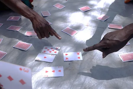 People gambling with card games in Tiwi Islands