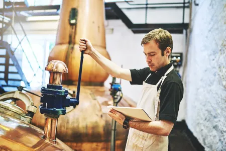 Man working in a distillery