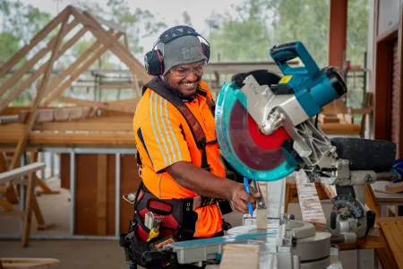 tradesperson on the tools