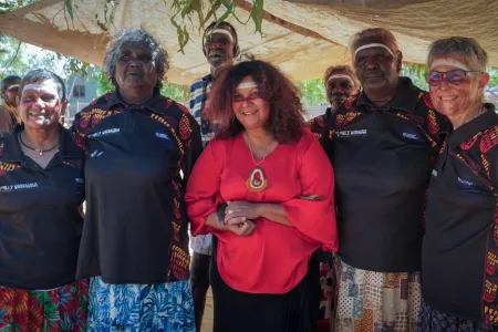 Molly Wardaguga researchers and Minister Malandirri McCarthy