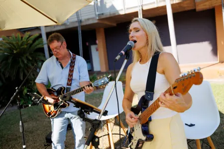 A band plays at Open Day on CDU's Casuarina campus