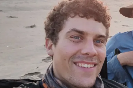 A person is in the sea beach