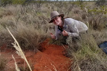 A woman in field work
