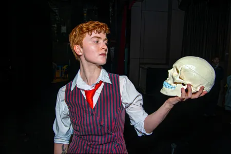 Pip O'Shea as Hamlet in the Darwin Theatre Company production of Hamlet.
