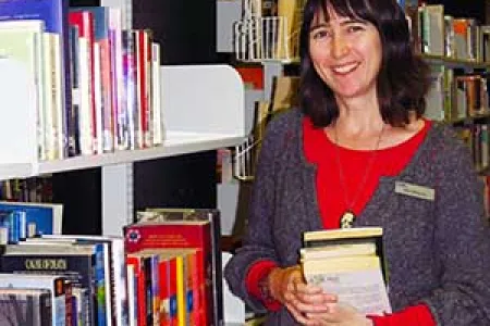 Alex Williams at CDU campus library in Alice Springs … “unique fly-on-the-wall opportunity”. 