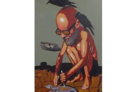 Dr Cornelius Delaney’s painting, “Ghost of SIEV X”, will be among the many works on show from the CDU cohort included in the NCCA’s “Balance” exhibition