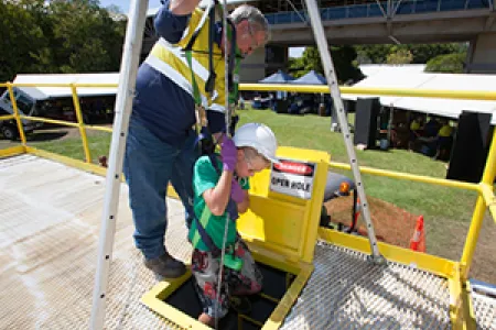 Barry Whalan and Malcolm Whalan in Confined Space Training Simulator