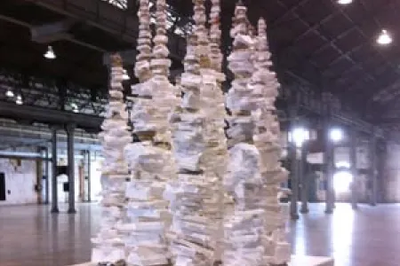 CDU Visual Arts Lecturer and postgraduate student John Dahlsen will display his sculpture, “White Foam Totems”, in Sydney to celebrate Clean Up Australia Day 2014