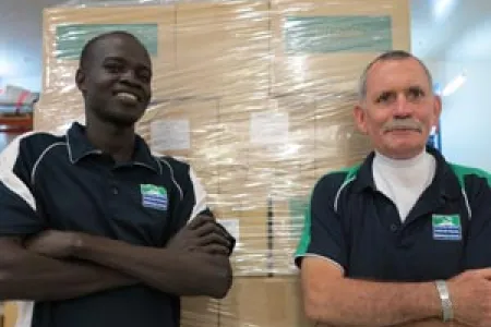 CDU Bachelor of Humanitarian and Community Studies students Michael Dau and Wayne Dillon