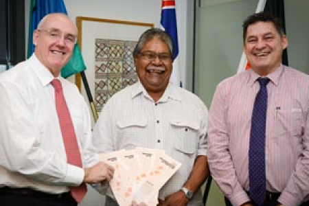 From left: Vice-Chancellor Professor Barney Glover, VCIAC Chair Dr Jack Ah Kit and Pro Vice-Chancellor, Indigenous Leadership Professor Steven Larkin at the launch of the inaugural CDU Reconciliation Action Plan 2013 – 2015