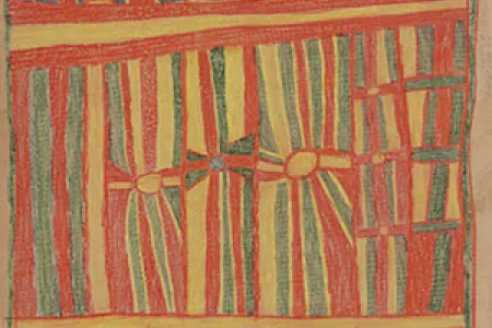 Bangaliwuy Marrawungu, Rirratjingu goannas & fishtrap 1947. © Estate of the artist.