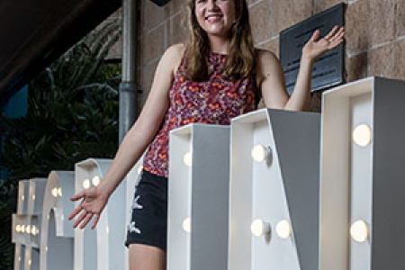 Bachelor of Science student Amy Bottolfsen begins her first year of study with O Week celebrations. Photo: Helen Orr