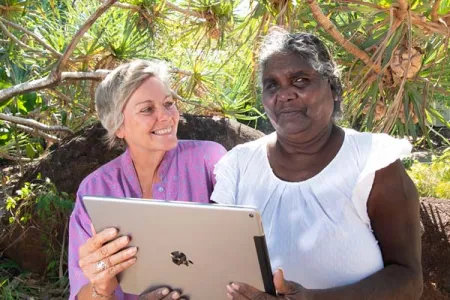 Associate Professors Anne Lowell and Läwurrpa Maypilama and their colleagues have been recognised for their “Growing up children in two worlds” website