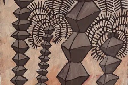 Brancusi Palms, Marina Strocchi, 2003, acrylic on paper, 75 x 56.5cm, CDU Art Collection, CDU1852