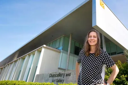 CDU Art Gallery acting curator, Kellie Joswig at Casuarina campus