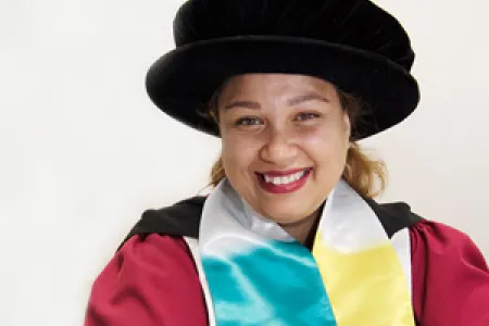 CDU psychology lecturer Carmen Cubillo graduates with a PhD. Photo: Julianne Osborne