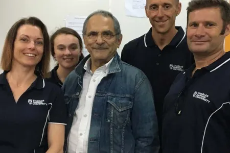 From left - Hannah Seymour, Lara Whitehouse, Jose Ramos-Horta, Stuart Evans and John Smallacombe