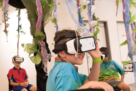Students enjoyed a virtual reality experience as part of the inaugural program.