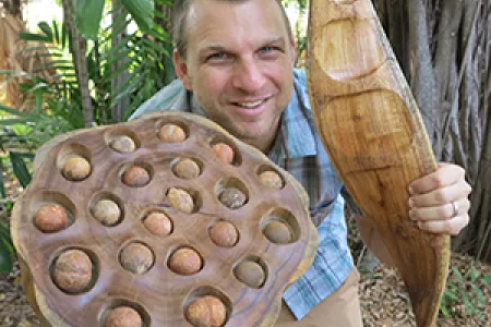 Visual Arts student Joel Mitchell will display his woodwork sculptures