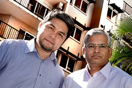 (From left) Dr Jonatan Lassa and Associate Professor Akhilesh Surjan urge people to prepare for cyclone season. Photo: Julianne Osborne