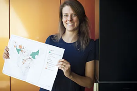 Daly River residents respond to survey. Pictured: CDU Research Fellow, Dr Vanessa Adams