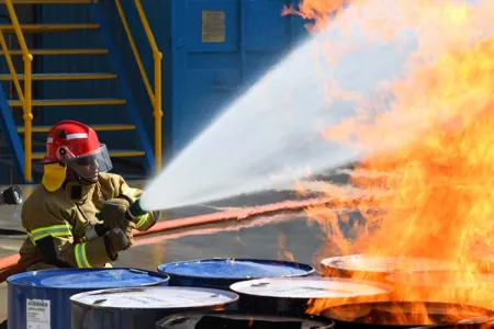 Fire training exercise at the new facility on Casuarina campus.