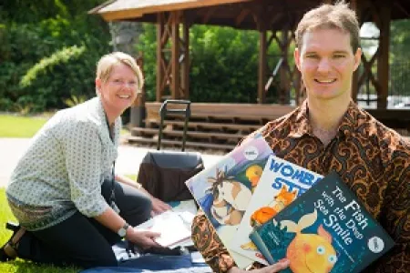 Language student Sally-Anne Hodgetts created the mobile library, which was delivered recently to Indonesian university students by CDU lecturer Dr Nathan Franklin