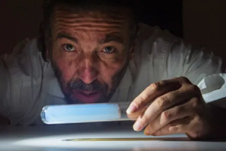 CDU senior visual arts lecturer Dr Ioannis Michaloudis creates art from silica aerogel