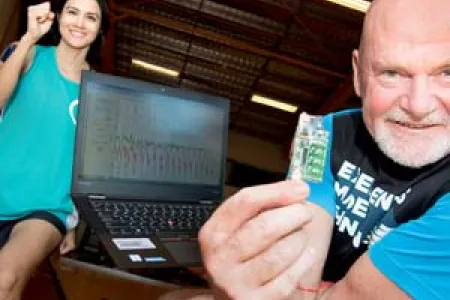 Natalie Merida working with Dr Jim Lee on her quest to complete the New York Marathon