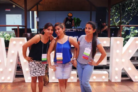 First Year students attend O-Week. From left: Reshma Thapa, Manisha Giri, Pratima Acharya