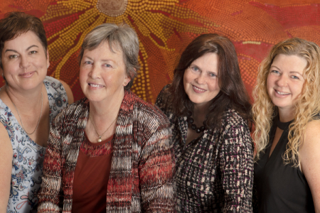 Northern Institute RRELI team: (from left) Shelley Worthington, Professor Gill Westhorp, Emma Williams and Rebecca Hardwick.