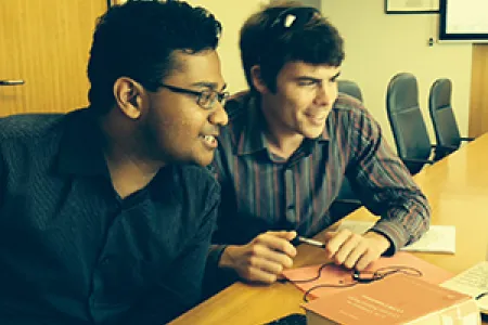 From left: Ward Keller Senior Lawyer Kevin Kadirgamar with CDU law student Jasper Sugars