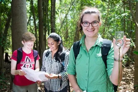 CDU students taking on the rogaining challenge are (from left): Caitlin Chisholm, Nirali Patel and April Payne