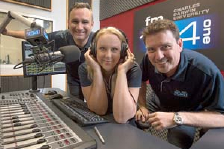 Video hasn’t killed the radio stars: (from left) Matt Bern, Mel Little and David K, from TFM