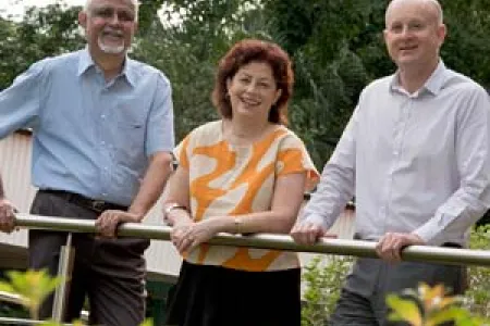 School of Service Industries head and project leader Bharat Desai, Pro Vice-Chancellor VET Christine Robertson and VET Senior Advisor and Curriculum Developer Stuart Cooper.