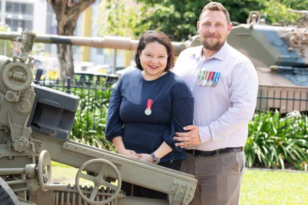 From left – Hannah Taino-Spick and Mick Spick are contemporary veterans pursuing education as part of civilian life.