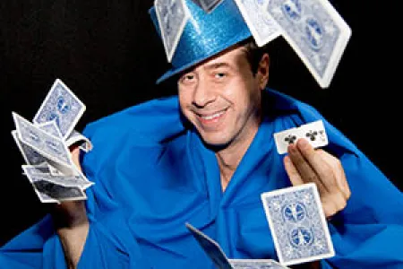 Associate Professor in Psychology Simon Moss incorporates magic shows into his lectures at Charles Darwin University because the challenge makes him happy. Photo: Julianne Osborne