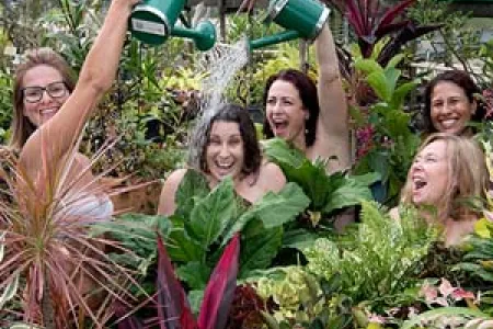 From left –Gemma Watkins, Claire Webb, Tania Paul, Michelle Lewis and Lisa Hicks enjoy a spot of gardening