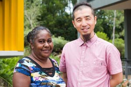 Brenda Muthamuluwuy and Yasunori Hayashi are working together to Yolŋu languages and culture
