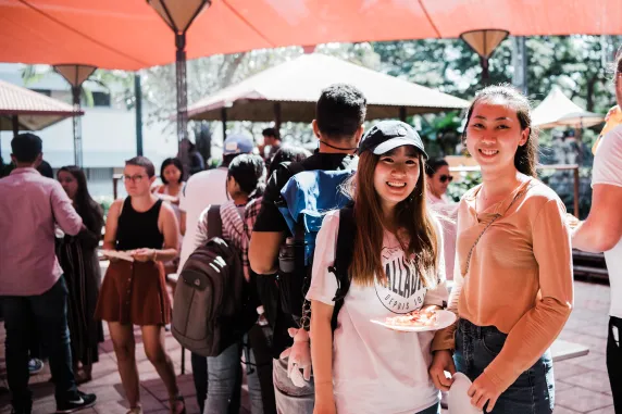 2 international students at orientation 2019