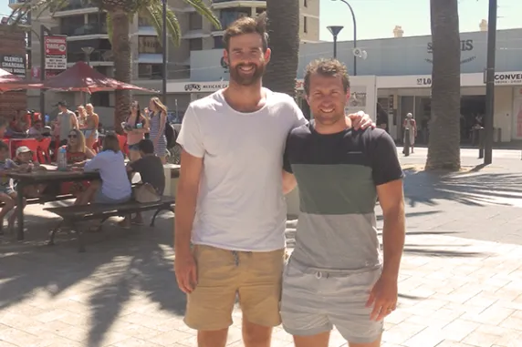 Adelaide Crows Andy Otten and Jason Porplyzia