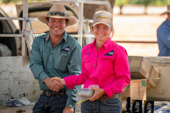 CDU Rural Operations student Kristy Gamble with program organiser Russell Young