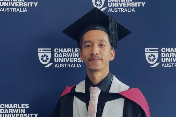 Alumni Awards finalist Jurse Salandanan at CDU graduation