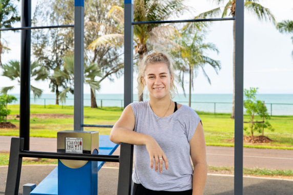 Fitness certificate student Nikki outside in Darwin