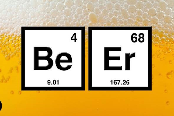 Chemical element symbols Be and Er spelling "beer"